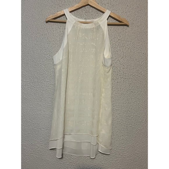 New with Tag White House Black Market Silk Metallic Harriet Clip Date Sleeveless - Picture 1 of 7